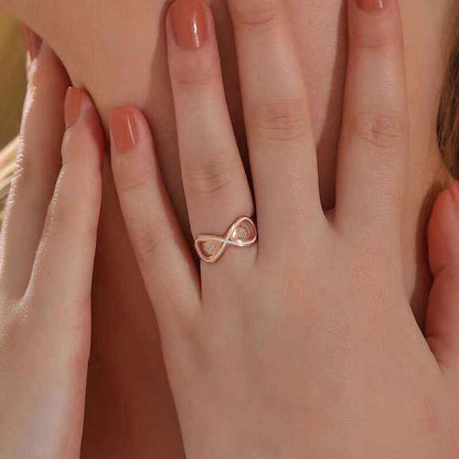 Rose Zircon Stone Infinity Women's Silver Ring