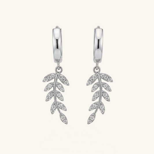 Dangling Wheat Ear Women's Silver Earrings