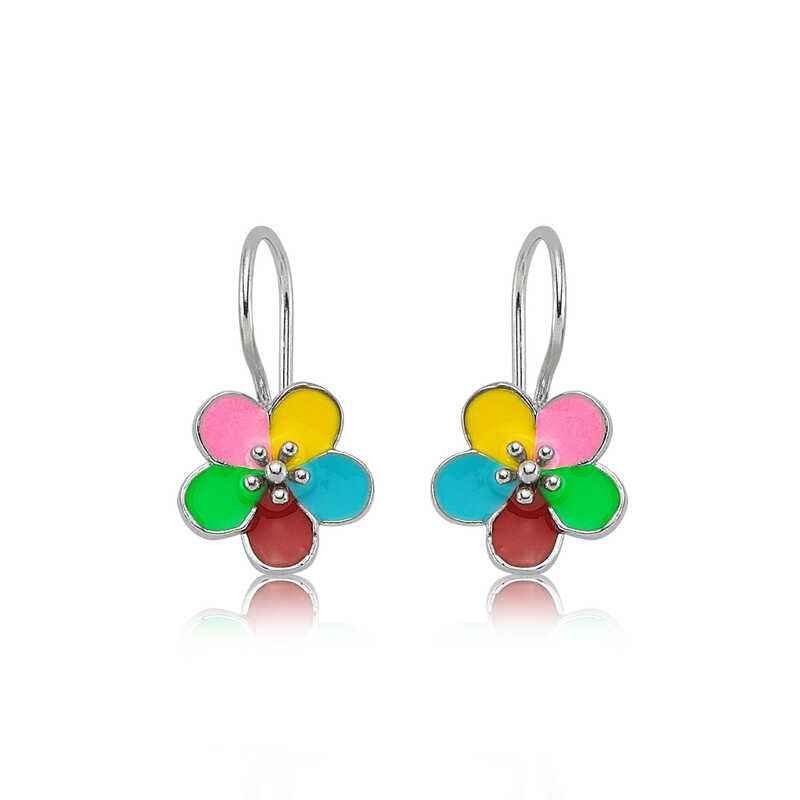 Swinging Flower Children's Silver Earring