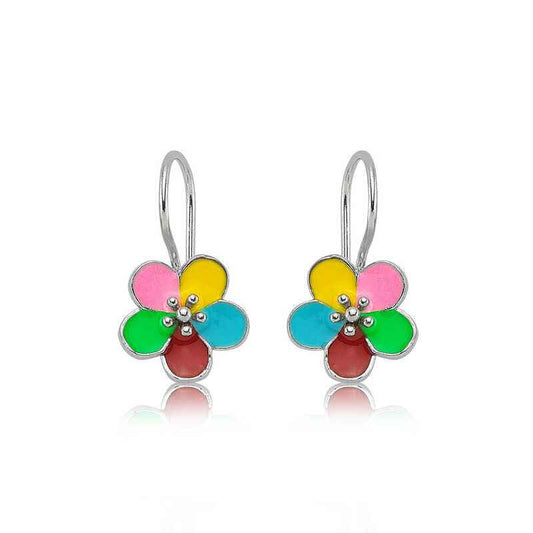 Swinging Flower Children's Silver Earring