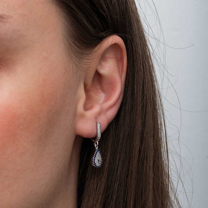 Boucles d'oreilles pendantes en argent pour femme, motif mauvais œil