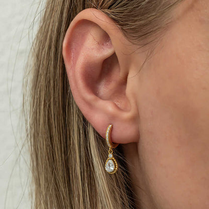 Gold Plated Dangle Drop Women's Silver Earrings