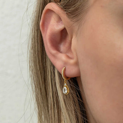 Gold Plated Dangle Drop Women's Silver Earrings