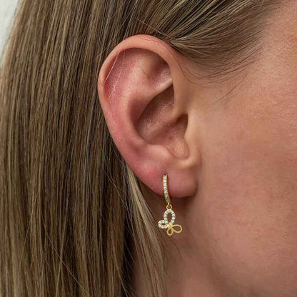 Gold Plated Dangling Butterfly Women's Silver Earrings
