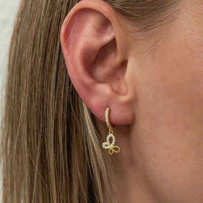 Gold Plated Dangling Butterfly Women's Silver Earrings
