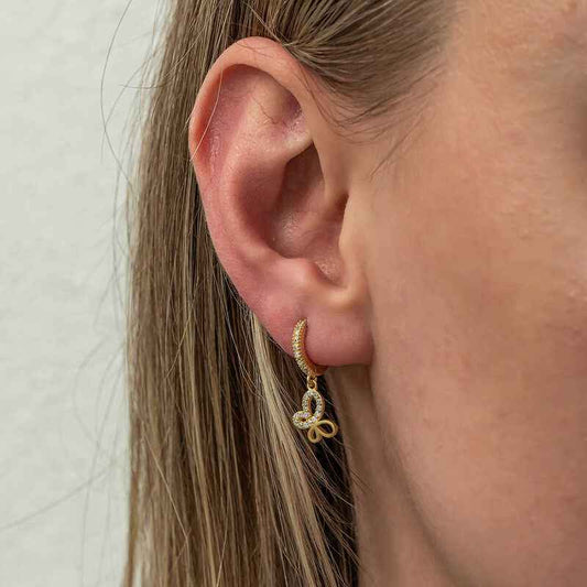 Gold Plated Dangling Butterfly Women's Silver Earrings