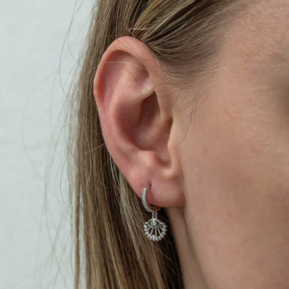 Dangling Eye Women's Silver Earrings