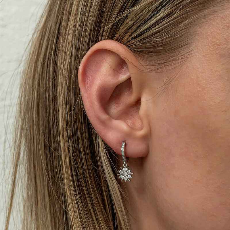 Dangling Sun Women's Silver Earrings