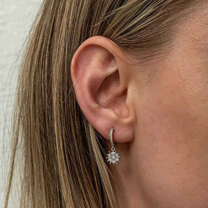 Dangling Sun Women's Silver Earrings