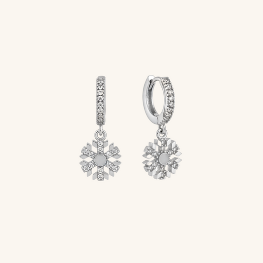 Dangling Snowflake Women's Silver Earring
