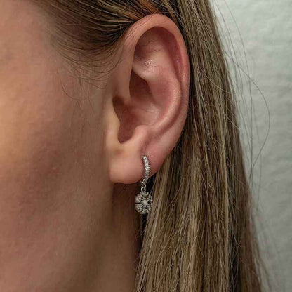 Dangling Snowflake Women's Silver Earring