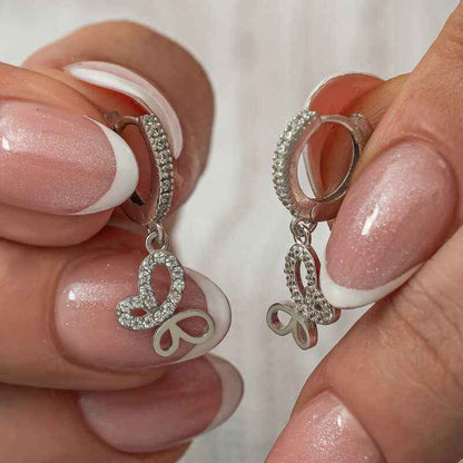 Swinging Butterfly Women's Silver Earrings