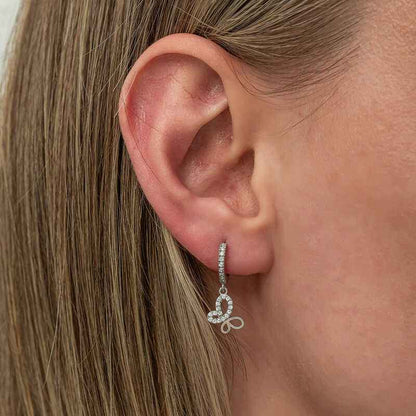 Swinging Butterfly Women's Silver Earrings