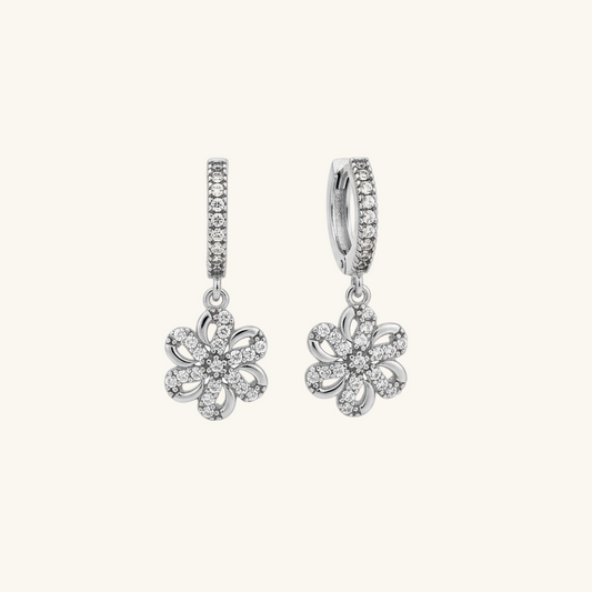 Swinging Flower Women's Silver Earring