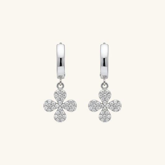 Swinging Clover Women's Silver Earring