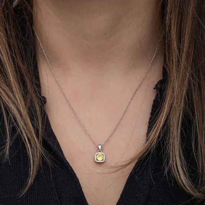 Yellow Baguette Stone Women's Silver Set
