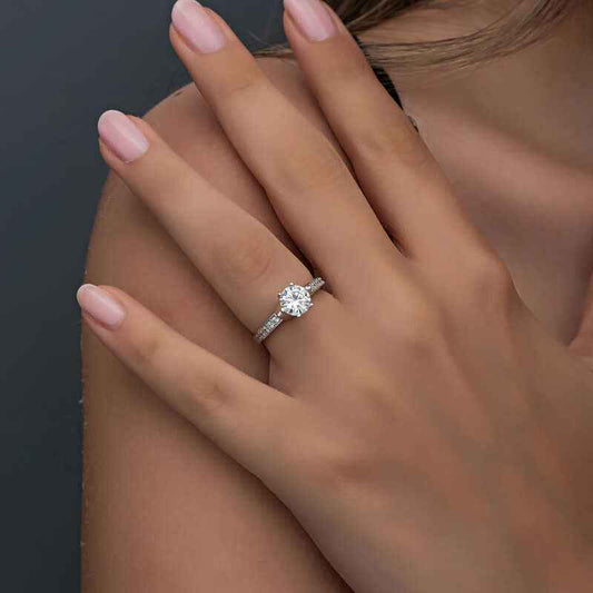 Single Stone Women's Silver Ring