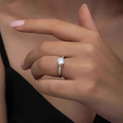 Single Stone Women's Silver Ring