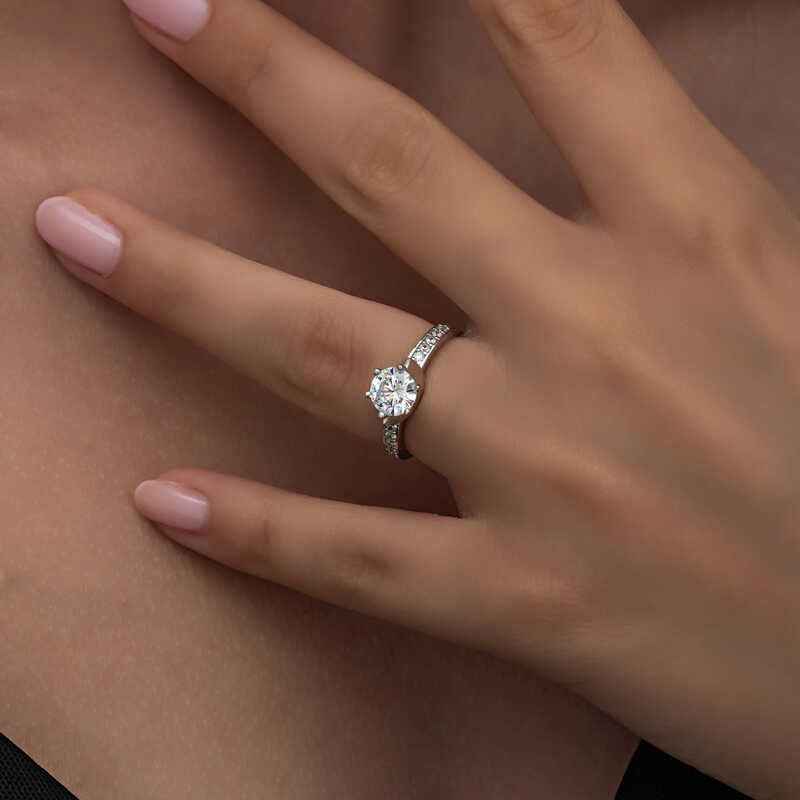 Single Stone Women's Silver Ring
