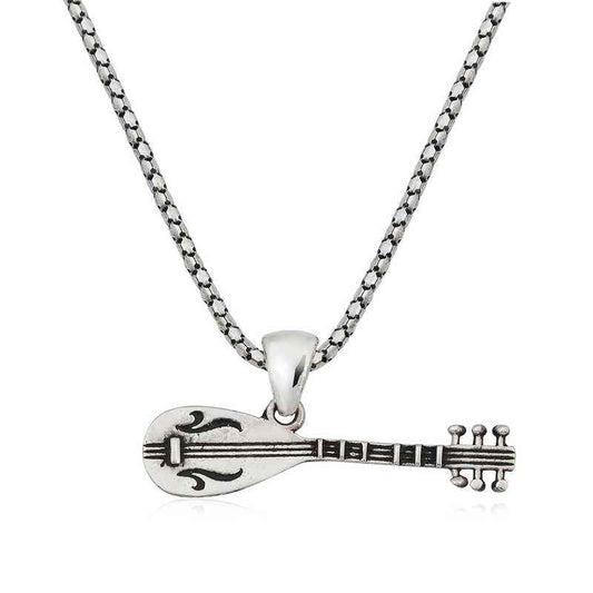 Silver Bağlama Men's Necklace