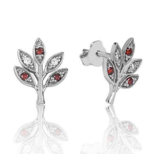 Love Branch Stud Silver Earrings