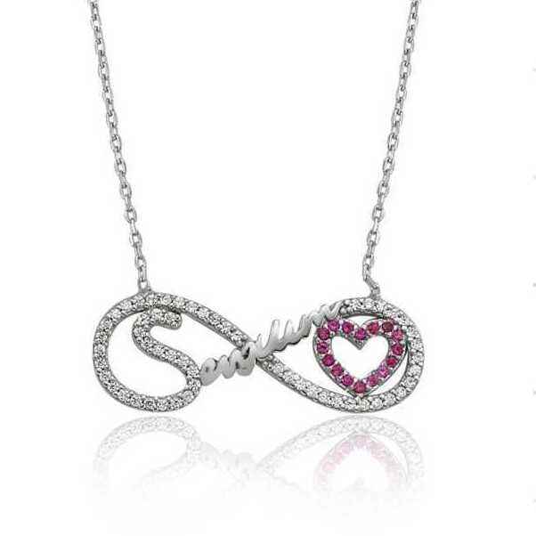 "My Love Inscribed Infinity Women's Silver Necklace
