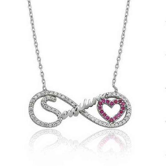 "My Love Inscribed Infinity Women's Silver Necklace