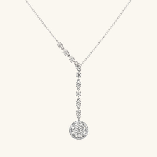 Sequentielle Zirkon Stein Blume Damen Silber Halskette