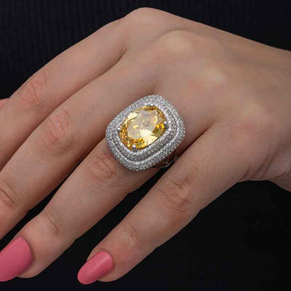 Citrine Stone Women's Silver Ring