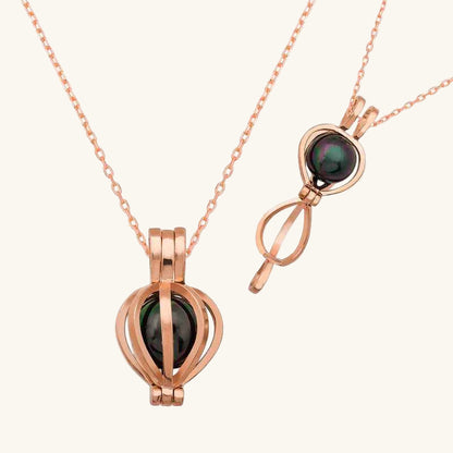 Black Pearl Women's Silver Necklace