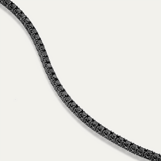 Bracelet en argent pour femme Black Stone Water Channel