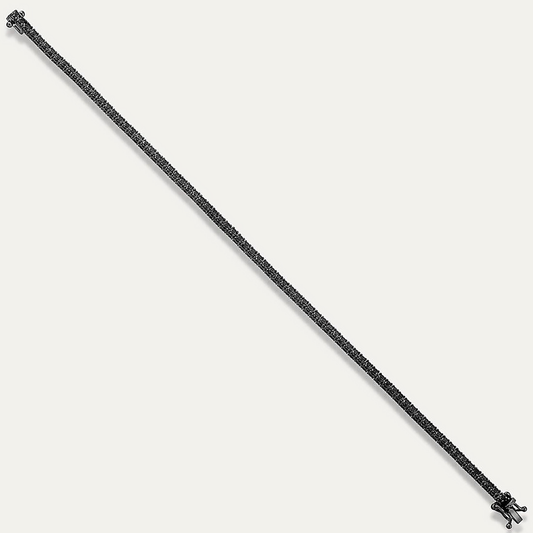 Black Stone Water Channel Damen Silberarmband