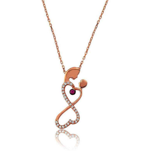 Infinity Mother Child Silver Pendant Necklace