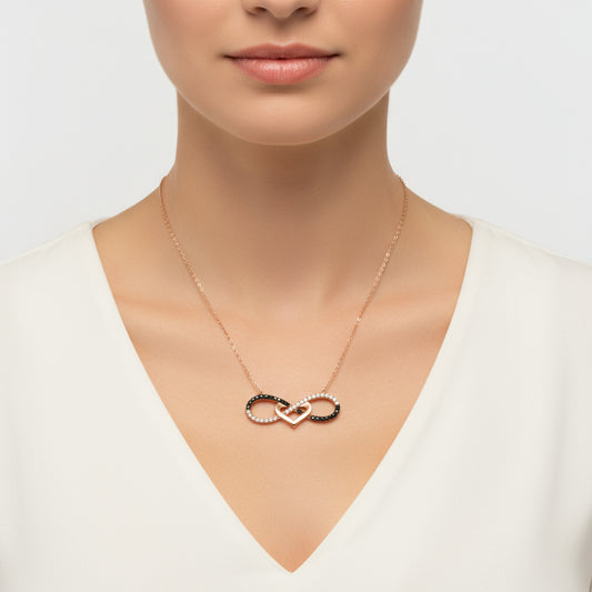 Collier en argent pour femme Heart Infinity