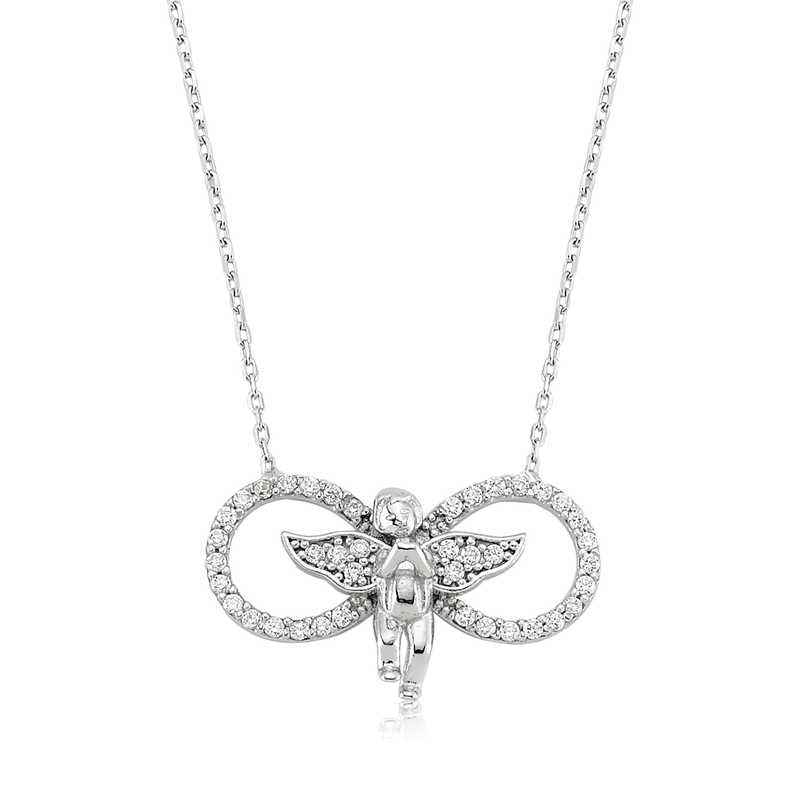 Infinity Angel Women's Silver Pendant