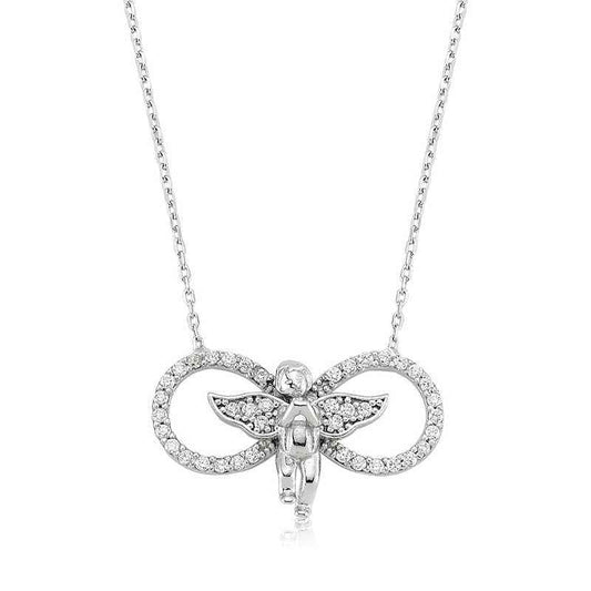 Infinity Angel Women's Silver Pendant