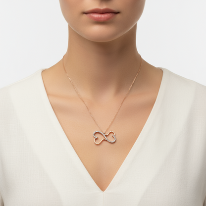 Herz Unendlichkeit Damen Silber Halskette