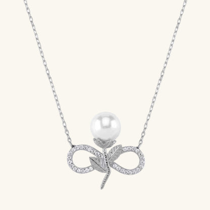 Infinite Pearl Women's Silver Necklace