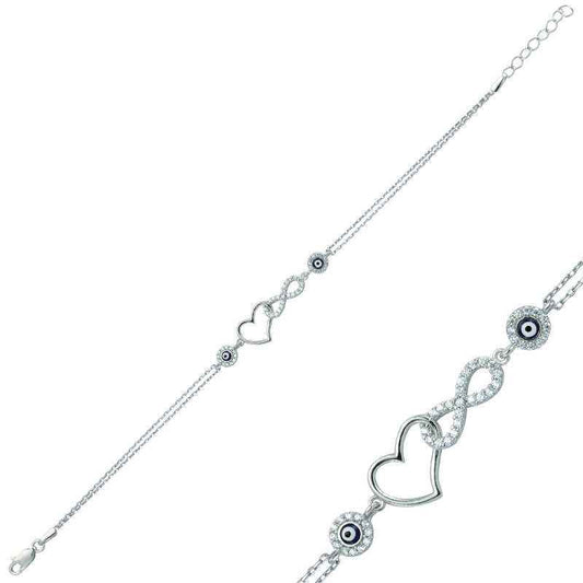 Heart Infinity Women's Silver Bracelet