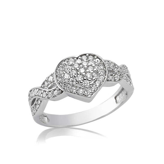Infinity Heart Women's Silver Ring
