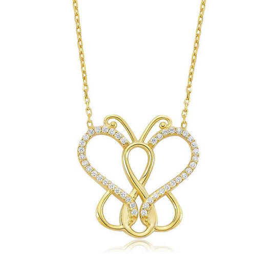 Infinity Butterfly Women's Silver Necklace