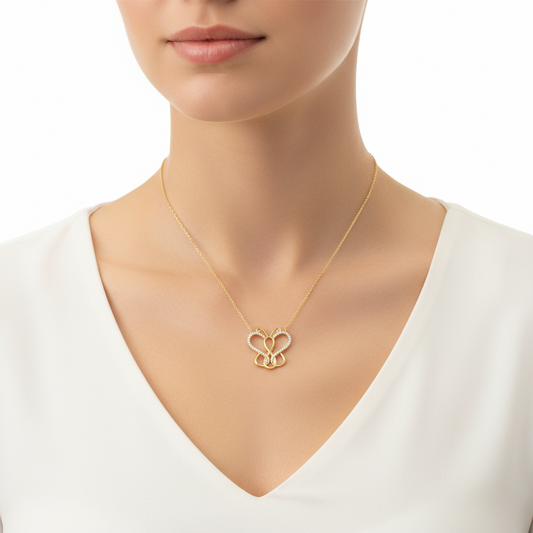 Infinity Butterfly Women's Silver Necklace