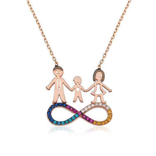 Infinity Family Women's Silver Necklace