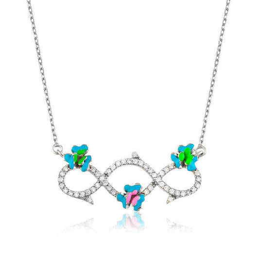 Flower-Infinity Women's Silver Necklace