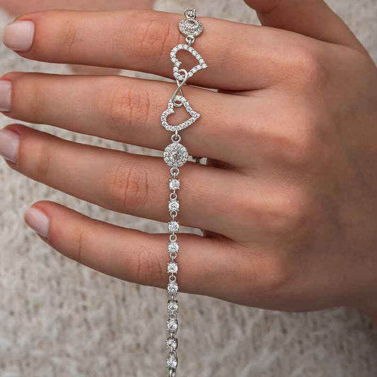 Infinity Two Hearts Women's Silver Bracelet