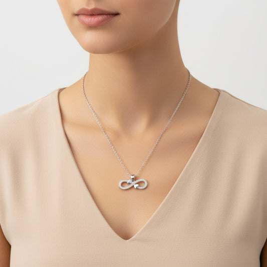 Unendliche Herzen Damen Silber Halskette