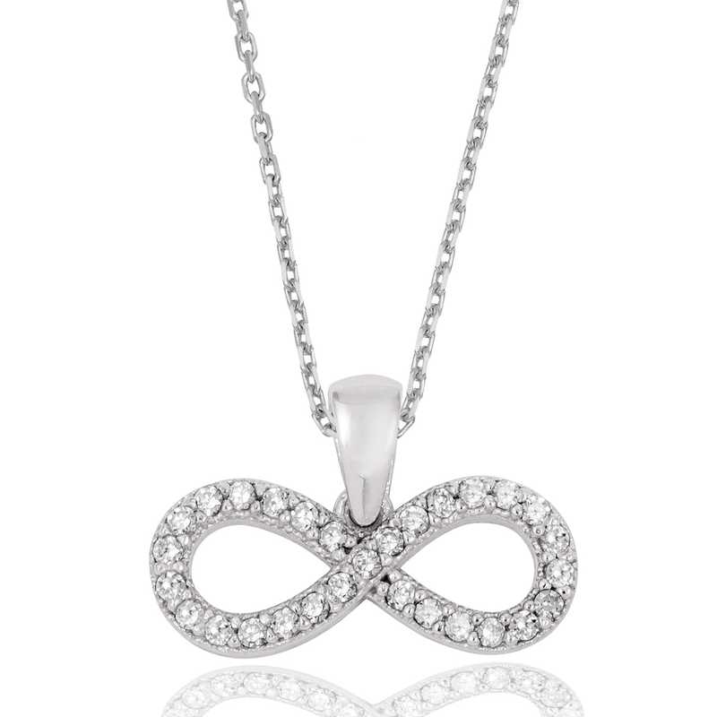 Collier en argent pour femme White Stone Infinity