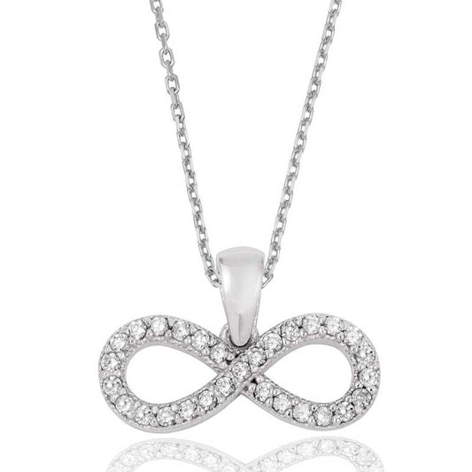 Collier en argent pour femme White Stone Infinity