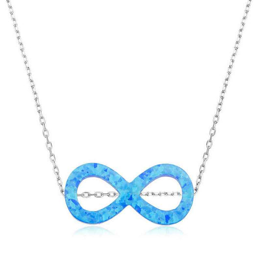 Opal Stone Infinity Silver Necklace