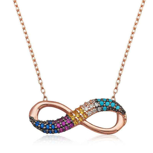 Rose Gold Plated Infinity Women's Silver Necklace